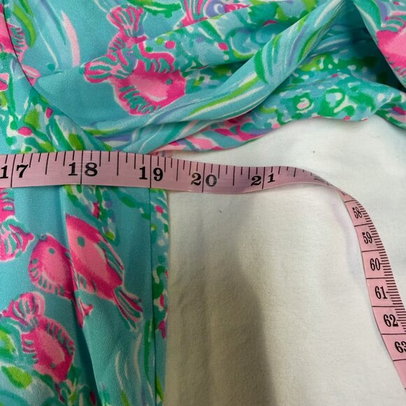 Lilly Pulitzer Gabriel Dress 4 Amalfi Blue Best Fishes Tiered EUC - Picture 10 of 11